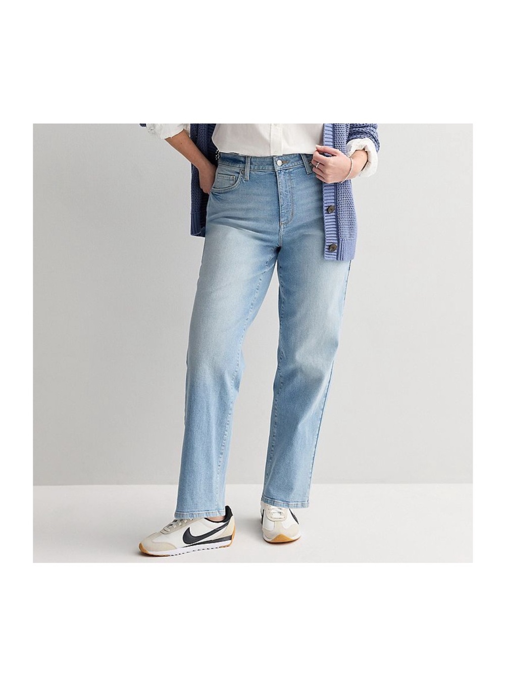 Sonoma Women's Straight Curvy Leg Jeans - Light Blue